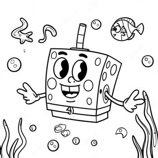 SpongeBob Neliöshortsit vedenalainen seikkailu värityssivu | Nickelodeon värityssivu