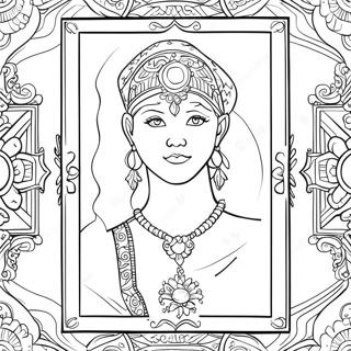 Mystinen tarot-kortti värityssivu | Tarot värityssivu