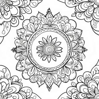 Rangoli-värityssivu | Rangoli värityssivu