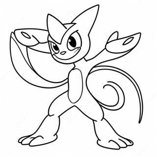 Greninja taisteluasennossa värityssivu | Greninja värityssivu