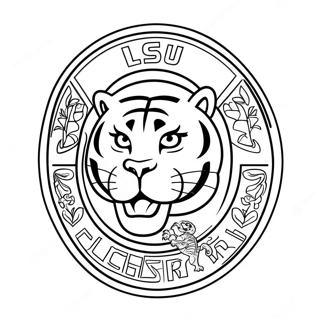 LSU Tigers logo värityssivu | LSU värityssivu