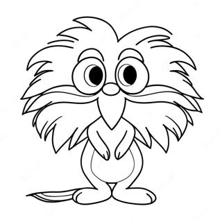 Söpö Lorax viiksillä -värityssivu | Lorax värityssivu