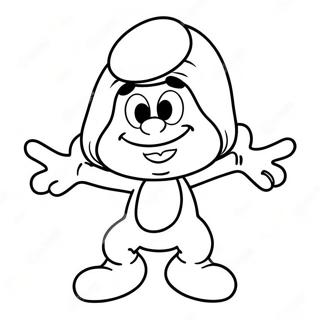 Iloinen smurffi värityssivu | Smurffi värityssivu