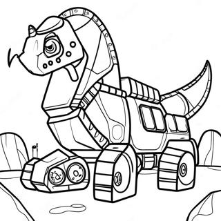 Vahvat Dinotruxit Toiminnassa Värittämissivu | Dinotrux värityssivu