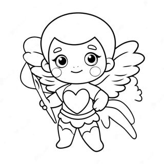 Suloiset Cupid sydännuolien kanssa värityssivu | Cupid värityssivu