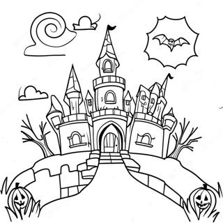 Halloweenkaupunki Värityskuvat