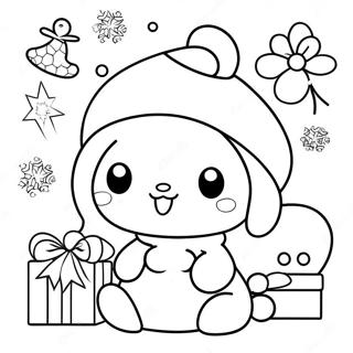 Sanrio jouluhahmot värityssivu | Sanrio Joulua värityssivu