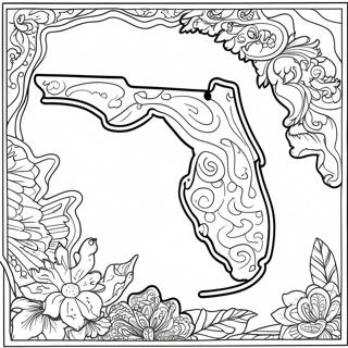 Floridan osavaltion ääriviivat värityssivu | Florida värityssivu
