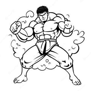 Baki the Grappler toimintakohtaus värityssivu | Baki värityssivu