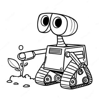 Söpö Wall E Even Kanssa Värityskuva | Wall E värityssivu