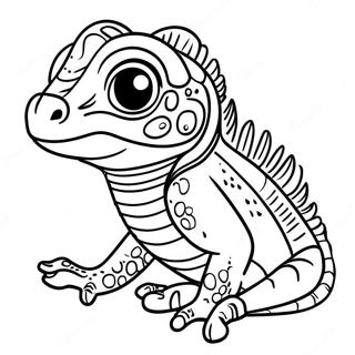 Söpö vauva-iguana värityssivu | Iguana värityssivu