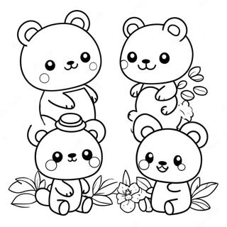 Söpö Rilakkuma ja ystävät värityssivu | Rilakkuma värityssivu