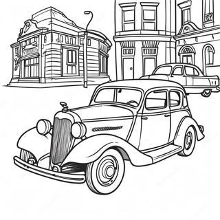 Vintage klassinen auto värityssivu | Klassinen auto värityssivu