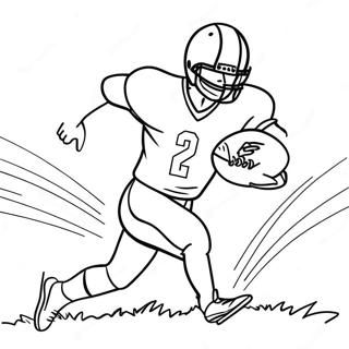 Jalkapalloilija juoksemassa -värityssivu | NFL värityssivu