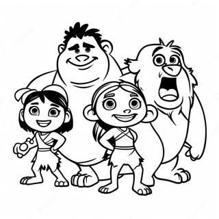 Croods-perheen Seikkailu värityssivut | Croods värityssivu