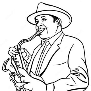 Jazz-muusikko värityssivu | Jazz värityssivu