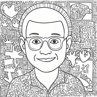 Keith Haring värityssivu | Keith Haring värityssivu