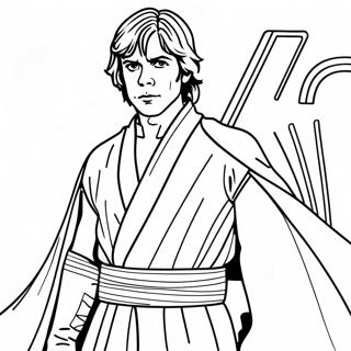 Luke Skywalker Jedi-vaatteissa Värittämissivu | Luke Skywalker värityssivu