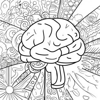 Värikäs ADHD-aivot -värityskuva | ADHD värityssivu