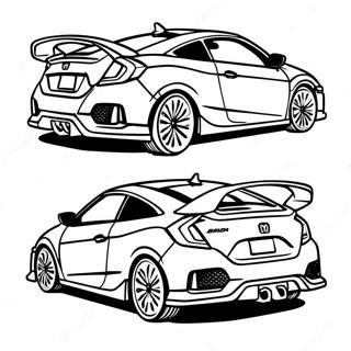 Honda Civic urheiluauto värityssivu | Honda värityssivu