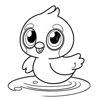 Söpö Piplup Uimassa Värittämissivu | Piplup värityssivu