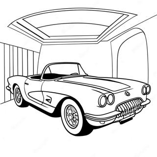 Klassinen Corvette Avomalli Värittämissivu | Corvette värityssivu