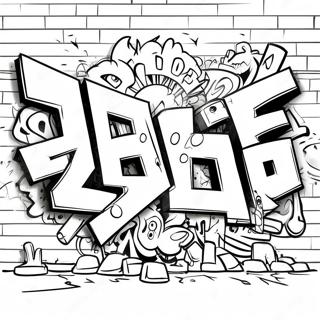 Värikäs Graffiti Seinä Värittämissivu | Graffiti värityssivu