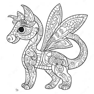 Värikkäät Alebrijes Kuvioilla Värittämissivu | Alebrijes värityssivu
