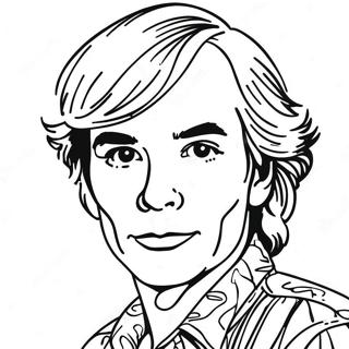 Värikäs Andy Warhol Taide Värittämissivu | Andy Warhol värityssivu