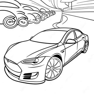 Tesla Model S Kilpaileva Värittämissivu | Tesla värityssivu