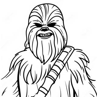 Chewbacca jousipyssyn kanssa värityssivu | Chewbacca värityssivu