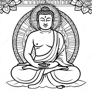 Meditoiva Buddha-värityssivu | Buddha värityssivu