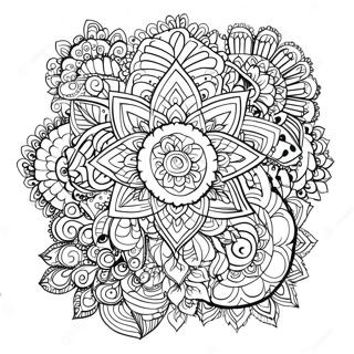 Henna mandala värityssivu | Henna värityssivu