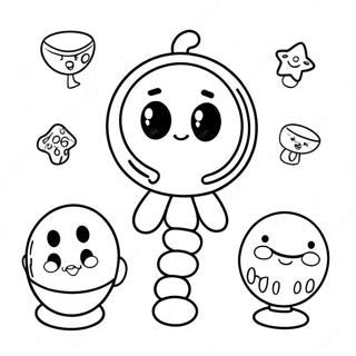 Värikkäät pallohahmot värityssivu | Gumball värityssivu