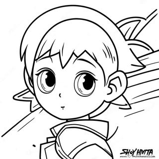 Shoyo Hinata Toiminnassa Värittämissivu | Haikyuu värityssivu