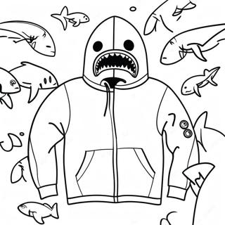 Bape Shark Huppari Värittämissivu | Bape värityssivu
