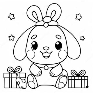 Cinnamoroll Joulun Värittämissivu | Cinnamoroll Joulua värityssivu