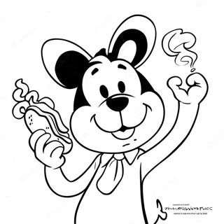 Wakko Warner Syömässä Hot Dogia Värittämissivu | Animaniacs värityssivu