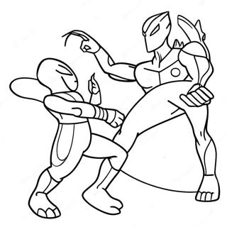 Ultraman taistelee avaruusolentoa vastaan värityssivu | Ultraman värityssivu