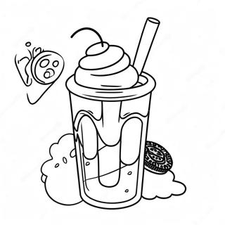 Oreo Maitokshake Värityssivu | Oreo värityssivu