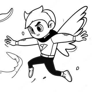 Danny Phantom lentää haamu muodossa värityssivu | Danny Phantom värityssivu