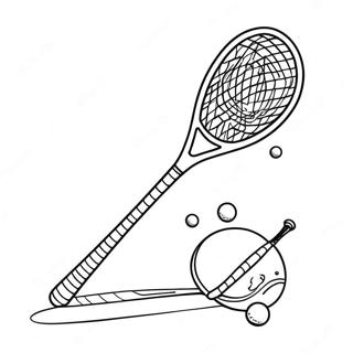 Lacrosse-maila ja pallo värityssivu | Lacrosse värityssivu