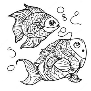 Kalat Horoskooppimerkki Värittämissivu | Kalat värityssivu