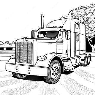 Klassinen Peterbilt-kuorma-auto värityssivu | Peterbilt värityssivu