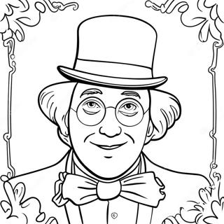 Kultalippu Willy Wonka värityssivu | Willy Wonka värityssivu