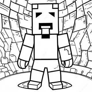 Minecraft Steve timanttivarusteilla värityssivu | Minecraft Steve värityssivu