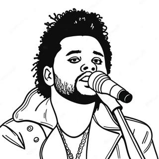 The Weeknd esiintyy lavalla -värityssivu | The Weeknd värityssivu