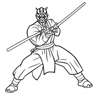 Darth Maul kaksinkertaisella valomiekkasivulla | Darth Maul värityssivu