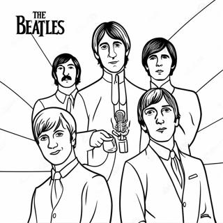 Värikäs Beatles-albumin kansi värityssivulla | Beatles värityssivu