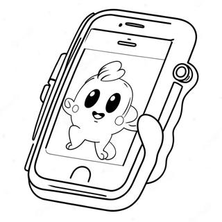 Söpö sarjakuvamainen iPhone värityssivu | iPhone värityssivu